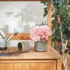 Contemporary Metallic Cement Flower Pot Set of 2 - Stylish Home Decor