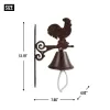 Vintage Cast Iron Rooster Bell for Home and Garden Decor