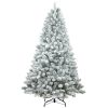 7ft Pvc Mixed Flocked White XmasTree Pine Cone Hinged Medium Automatic  Artificial christmas Tree
