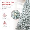 7ft Pvc Mixed Flocked White XmasTree Pine Cone Hinged Medium Automatic  Artificial christmas Tree