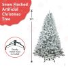 7ft Pvc Mixed Flocked White XmasTree Pine Cone Hinged Medium Automatic  Artificial christmas Tree