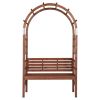 6.8FT Wooden Arch with Bench for 2 People, Garden Arbor Trellis for Climbing Plant, Outdoor Garden Lawn Backyard Patio Decor, Dark Brown