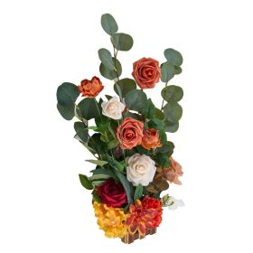 VEVOR Standing Artificial Flowers Arrangements 4 PCS, 17.5-Inch Tall Faux Flower Decorations for Wedding Aisle Runner Chair