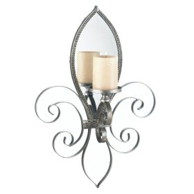 Fleur-De-Lis Mirrored Wall Sconce